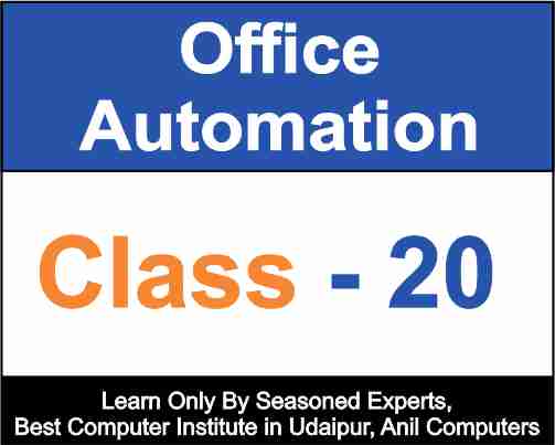 Ms Office class 20