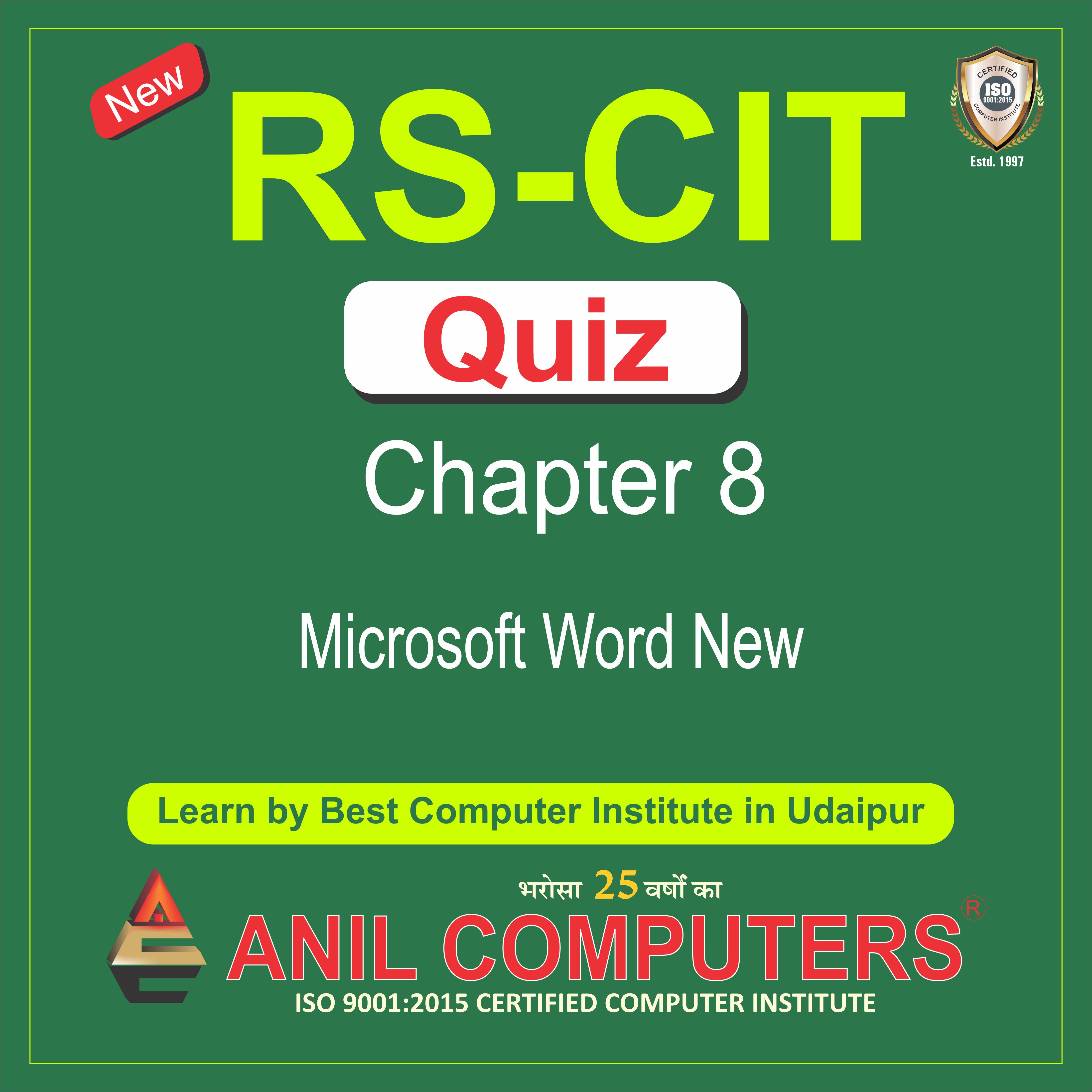 New Syllabus Microsoft Word Quiz 8