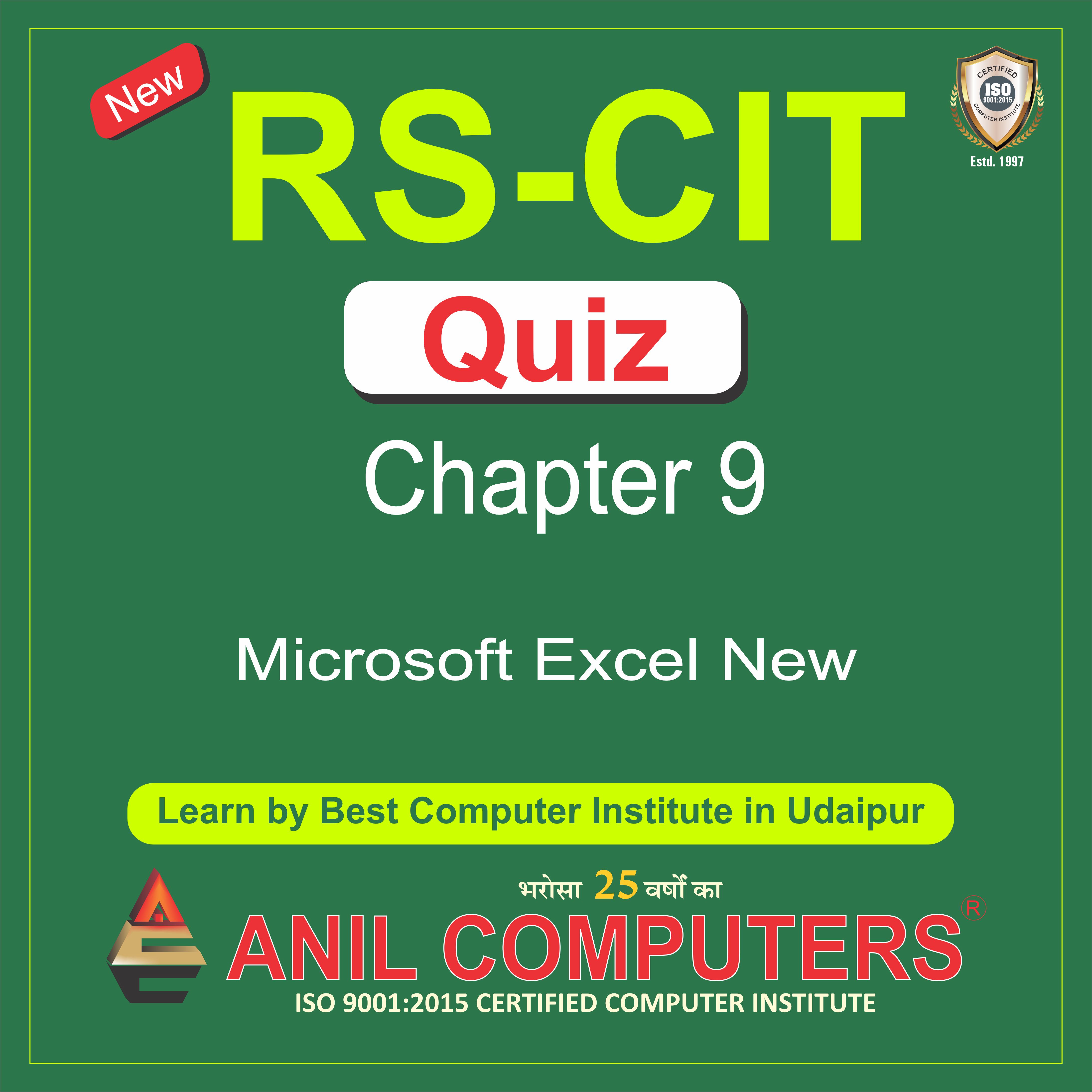 New Syllabus Excel Quiz 9