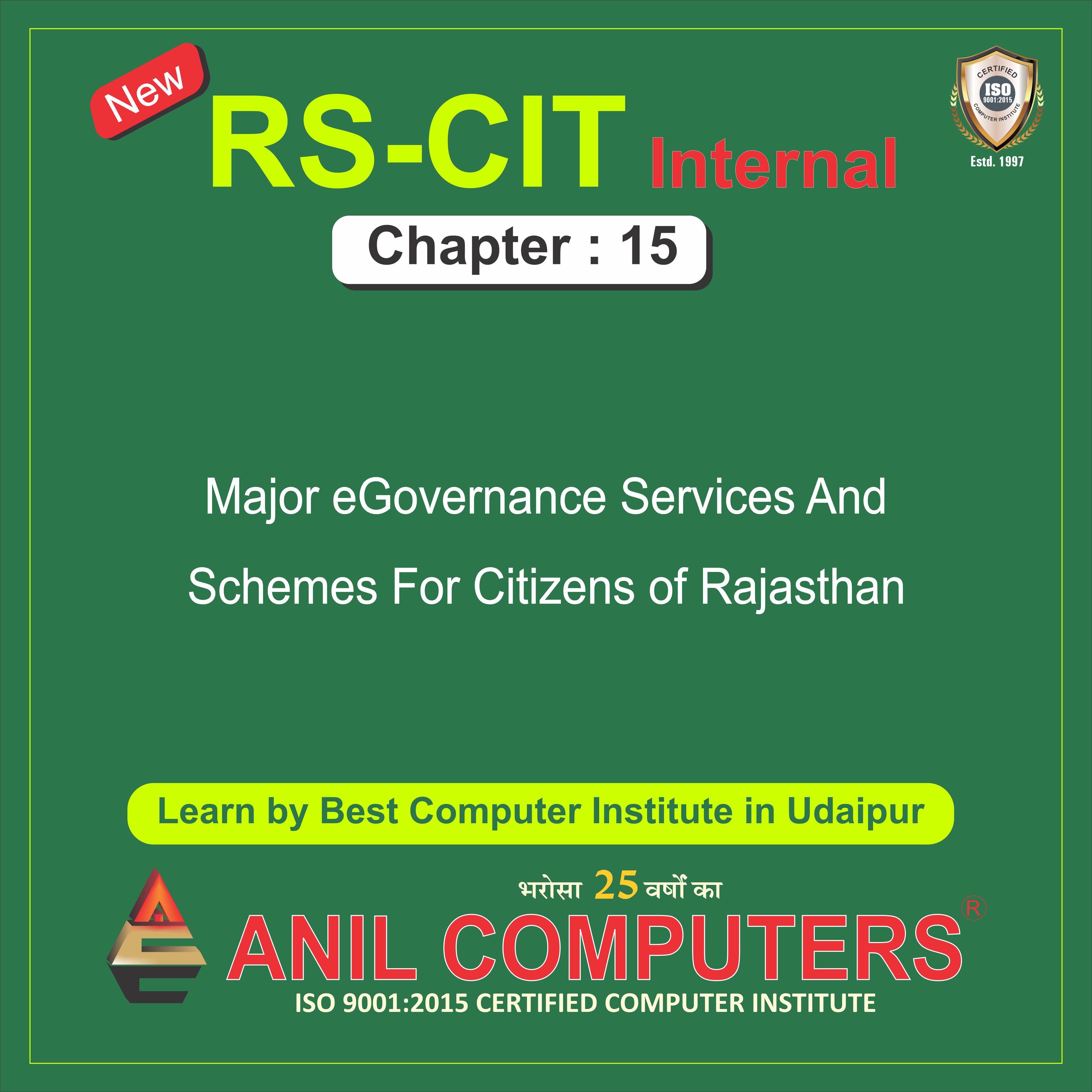 Chapter 15 Major eGovernance Services And Schemes For Citizens of Rajasthan New