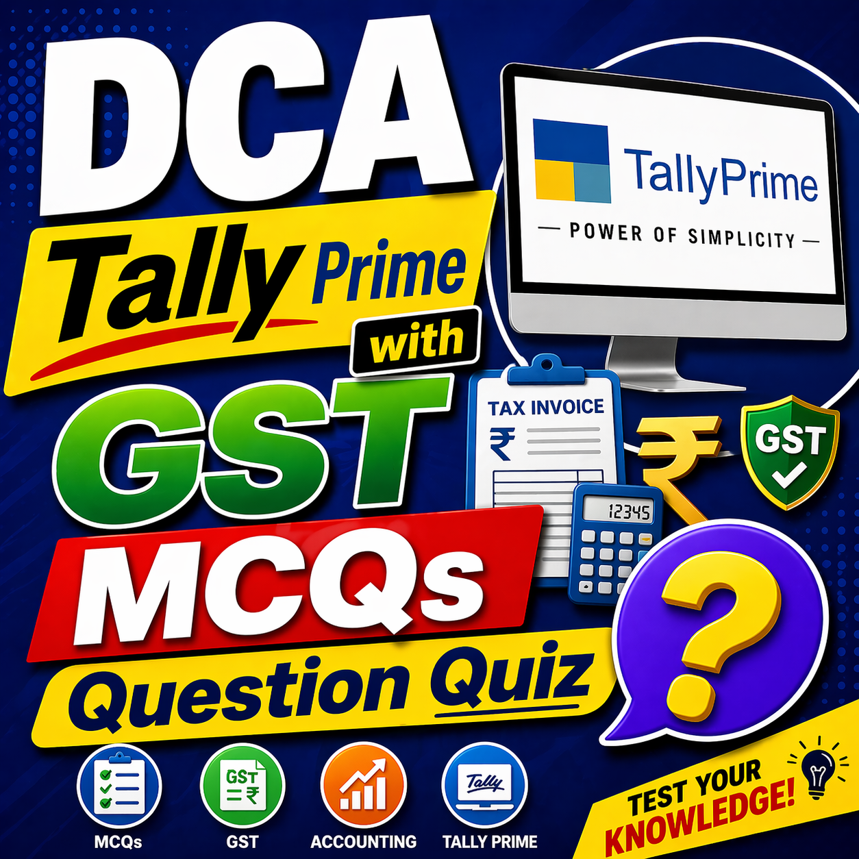 DCA Tally Prime with GST MCQs Question Quiz